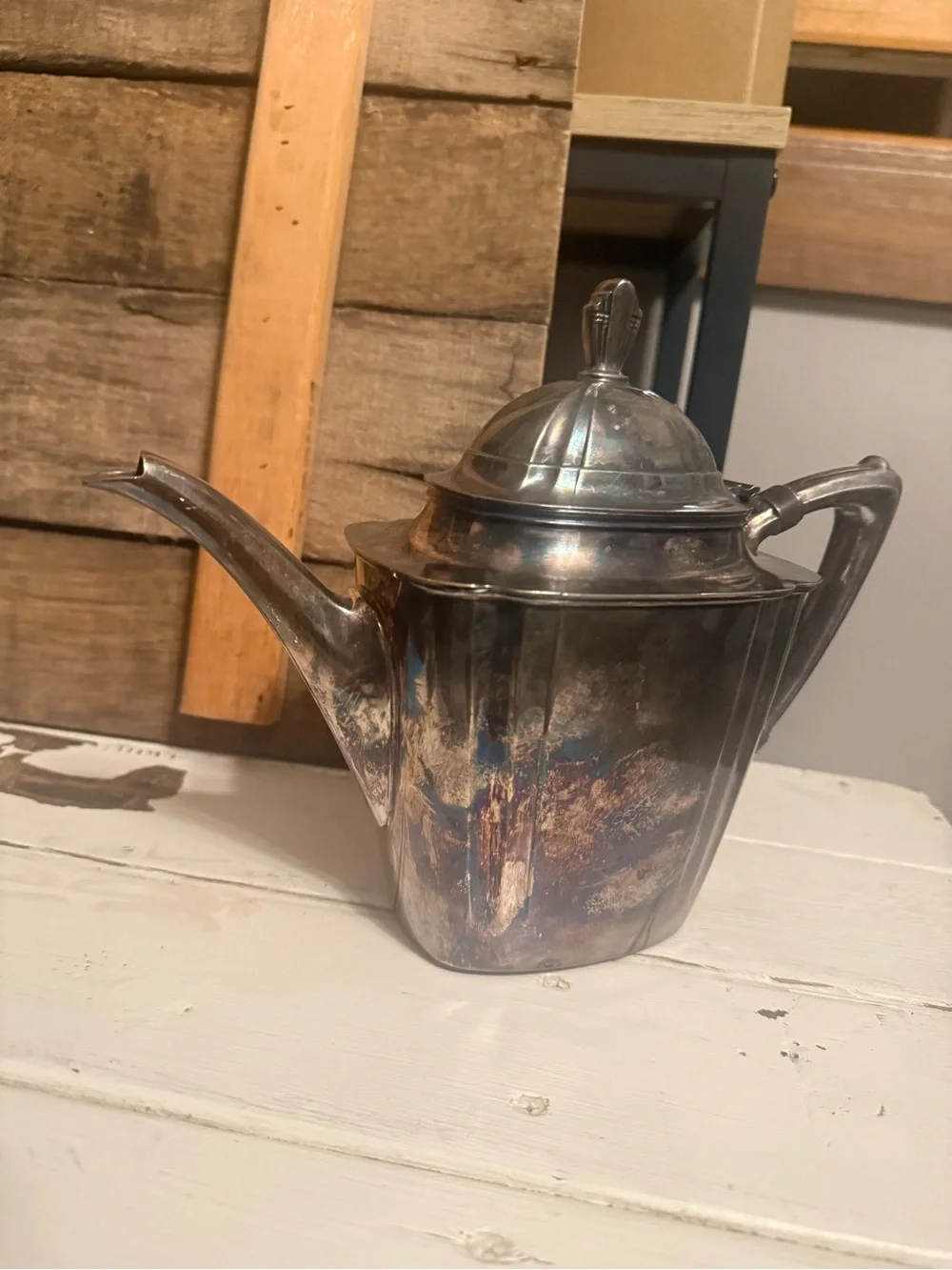 VTG HM Monogrammed Wallace Silver Plated Teapot